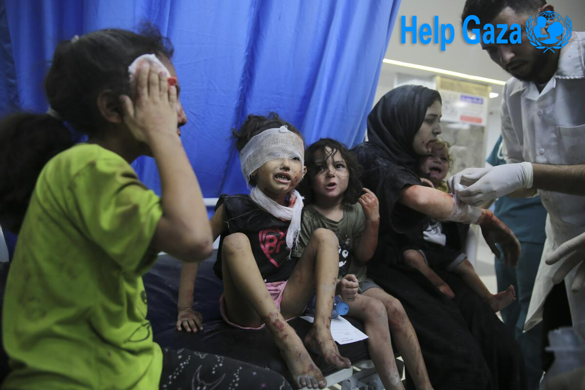 A young child receiving medical treatment in a Gaza hospital